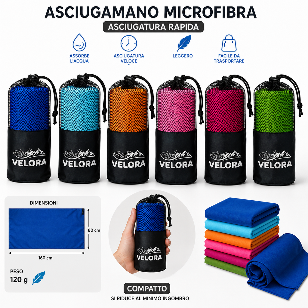 Asciugamano compatto in microfibra - VELORA